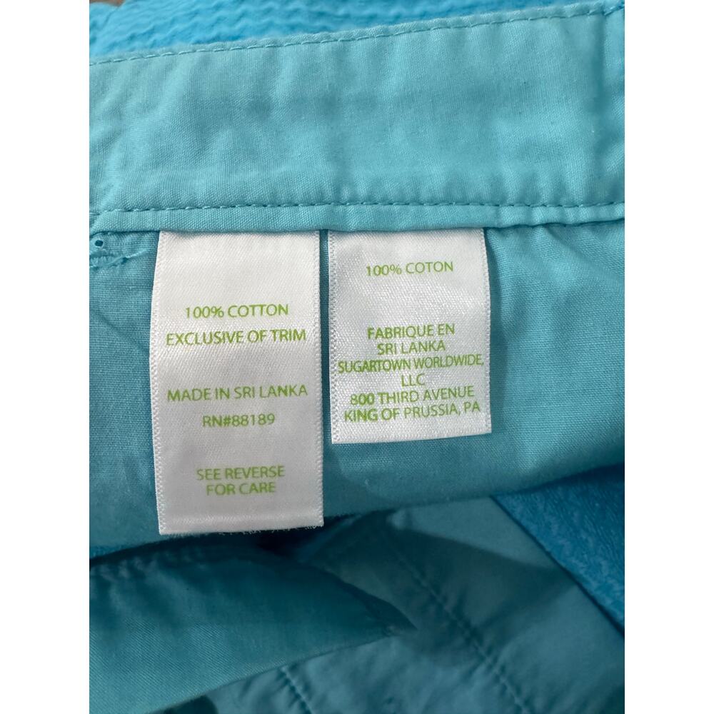 Lilly Pulitzer The Buttercup Short Turquoise Textured Print Size 00 - Picture 4 of 6